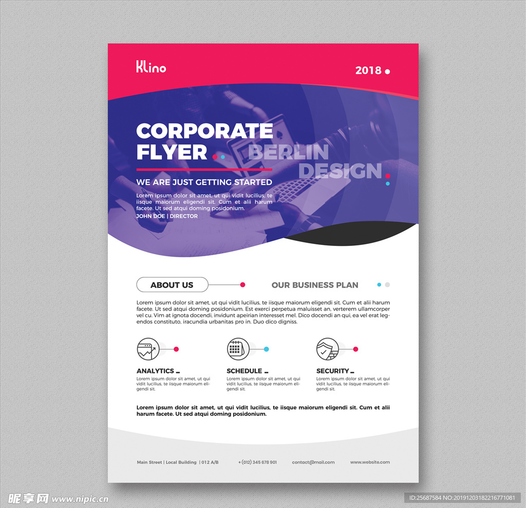 蓝色简约留学教育宣传单