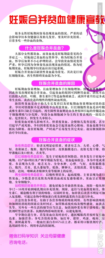 妊娠合并贫血健康宣教展架