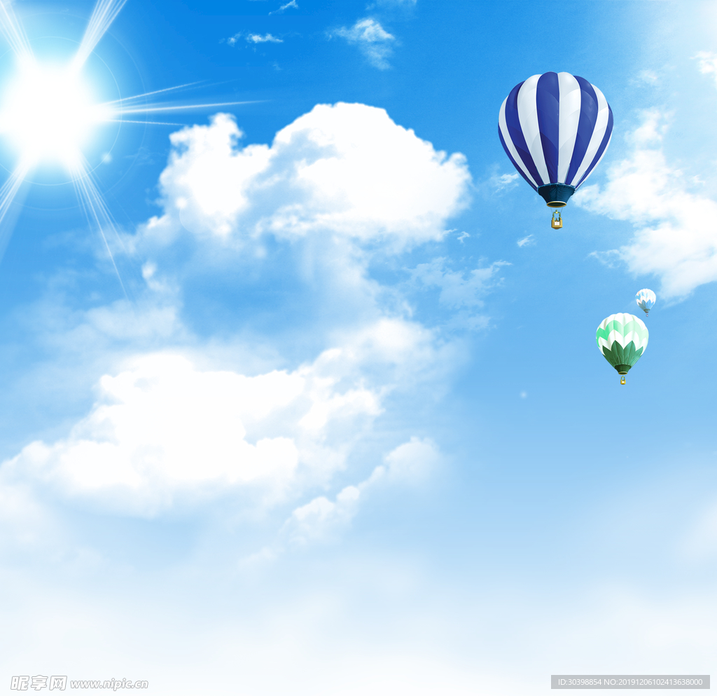 蓝天白云氢气球