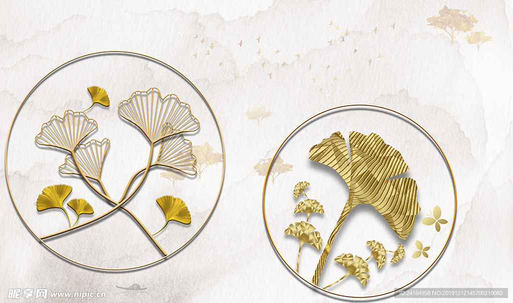 银杏叶金色意境