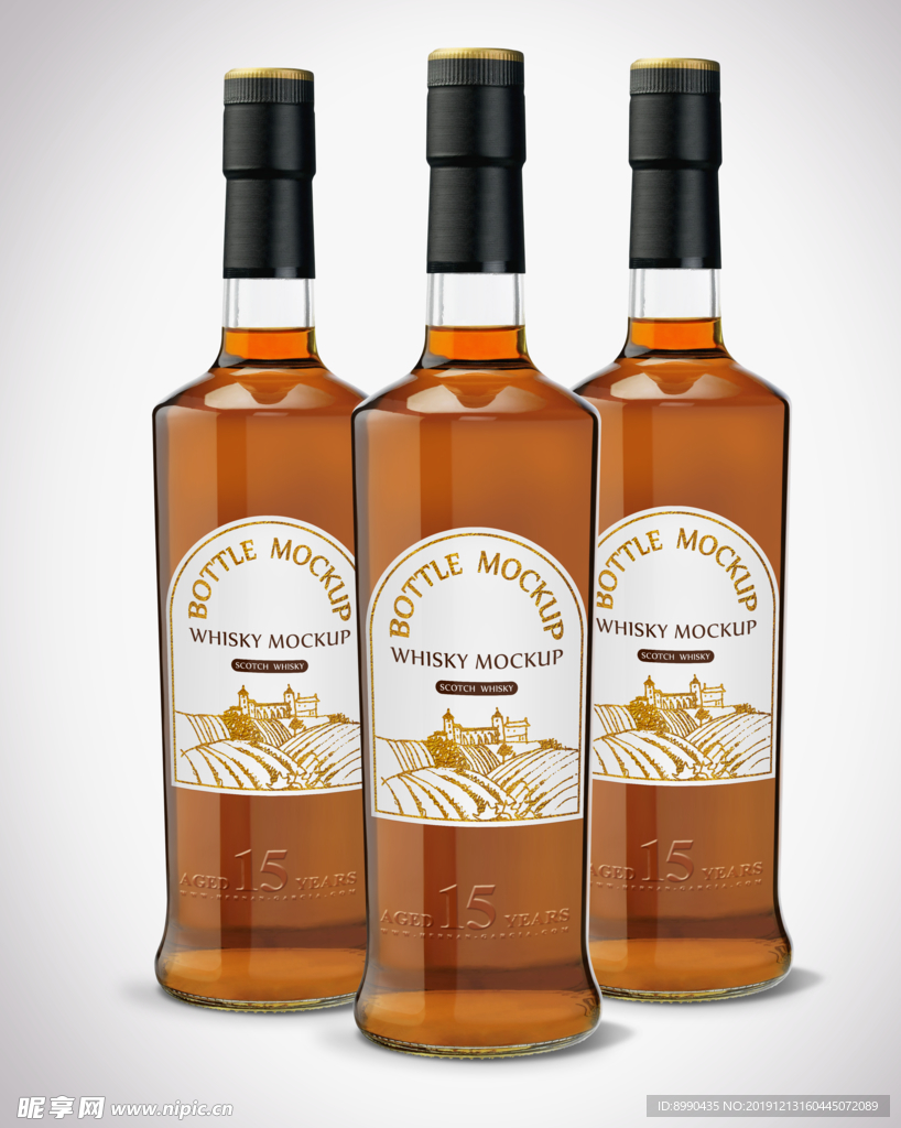 玻璃瓶洋酒包装样机