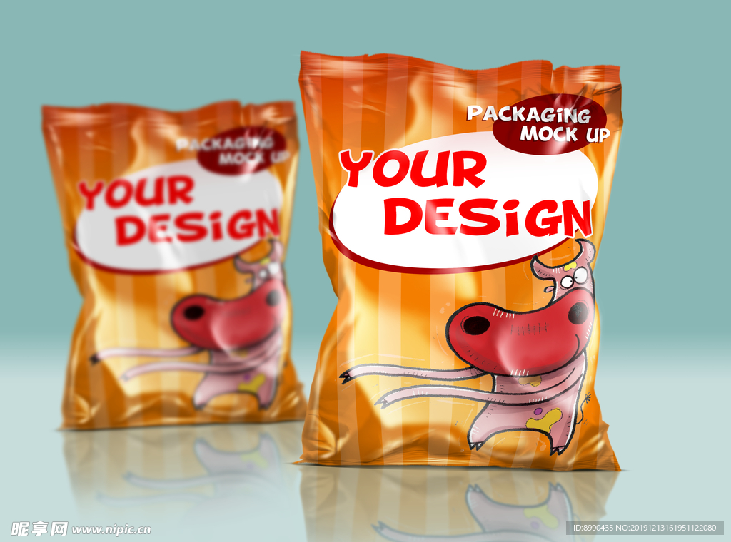 食品零食包装贴图样机