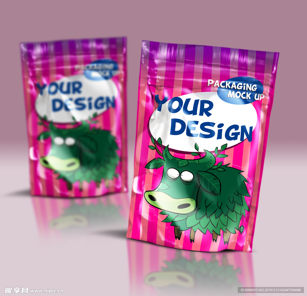 食品零食包装贴图样机