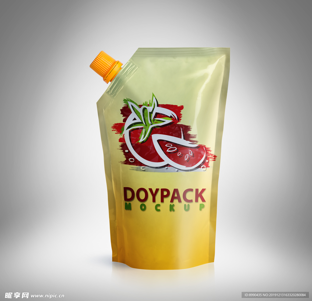 塑料袋果汁包装贴图样机