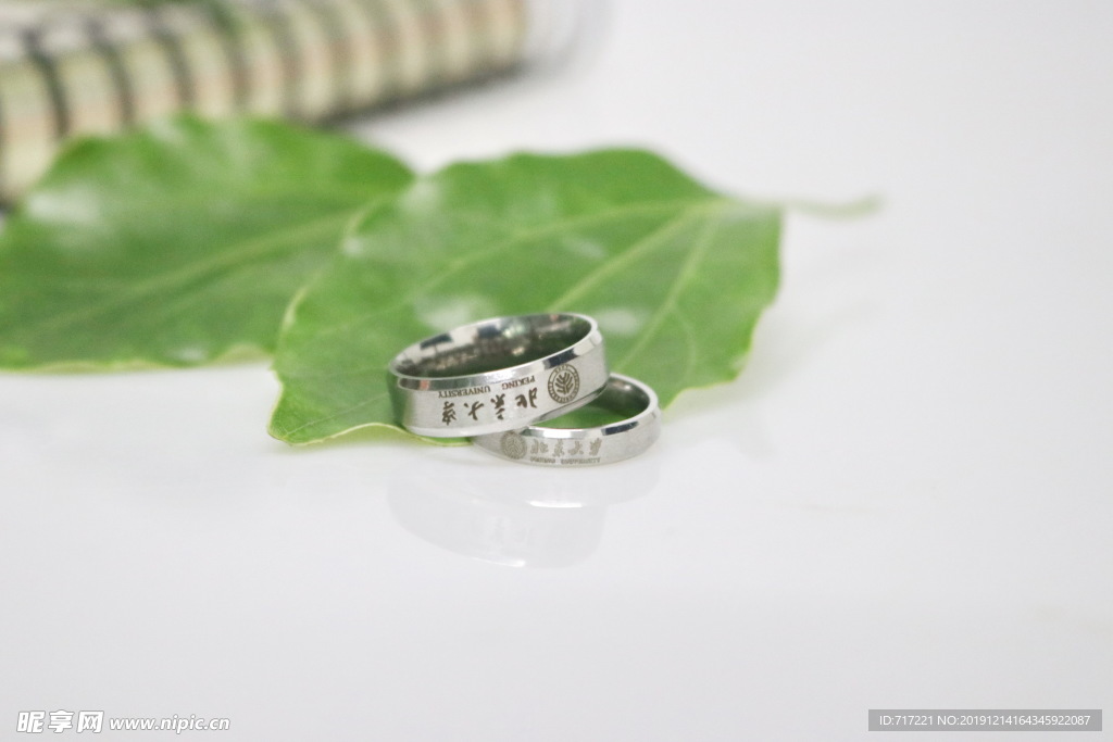 戒指 树叶 树本 静物拍摄