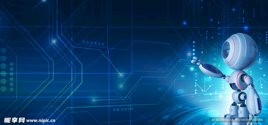 未来 机器人 科幻 蓝色