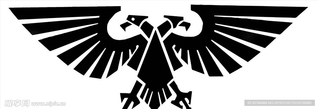 双头怪鹰秃鹫翅膀矢量图