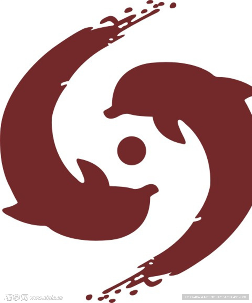 海豚图标LOGO标志设计图案