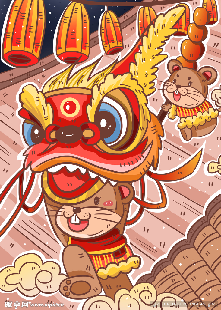 新年国潮插画海报