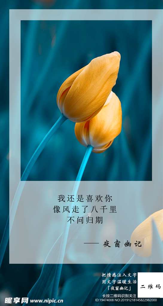 鲜花语录手机海报