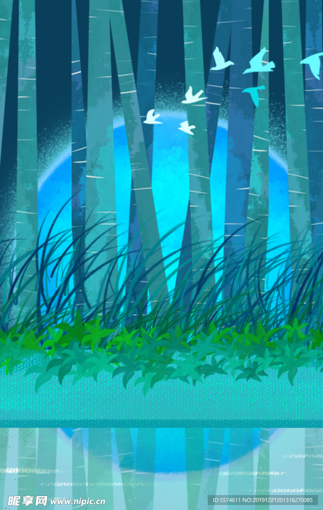 梦幻插画 卡通风景插画