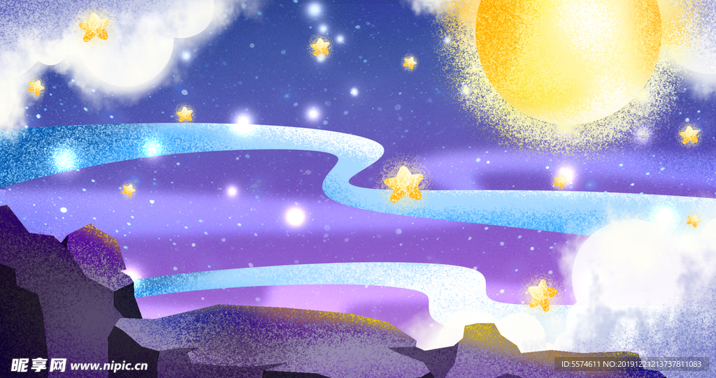 梦幻插画 卡通 风景梦幻插画