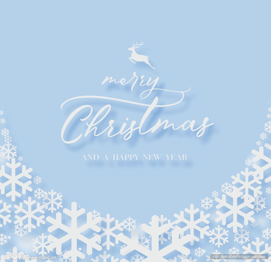 卡通冬季 雪花插画 艺术字