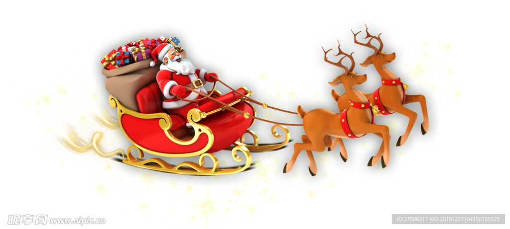 圣诞老人 麋鹿 雪橇