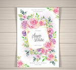 水彩绘玫瑰婚礼邀请卡