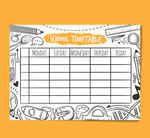 手绘文具校园课程表