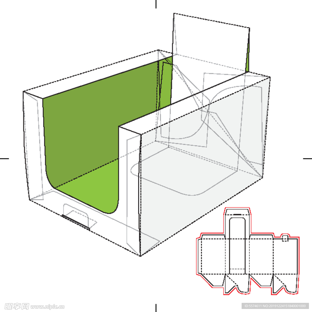 纸盒包装布局刀线图