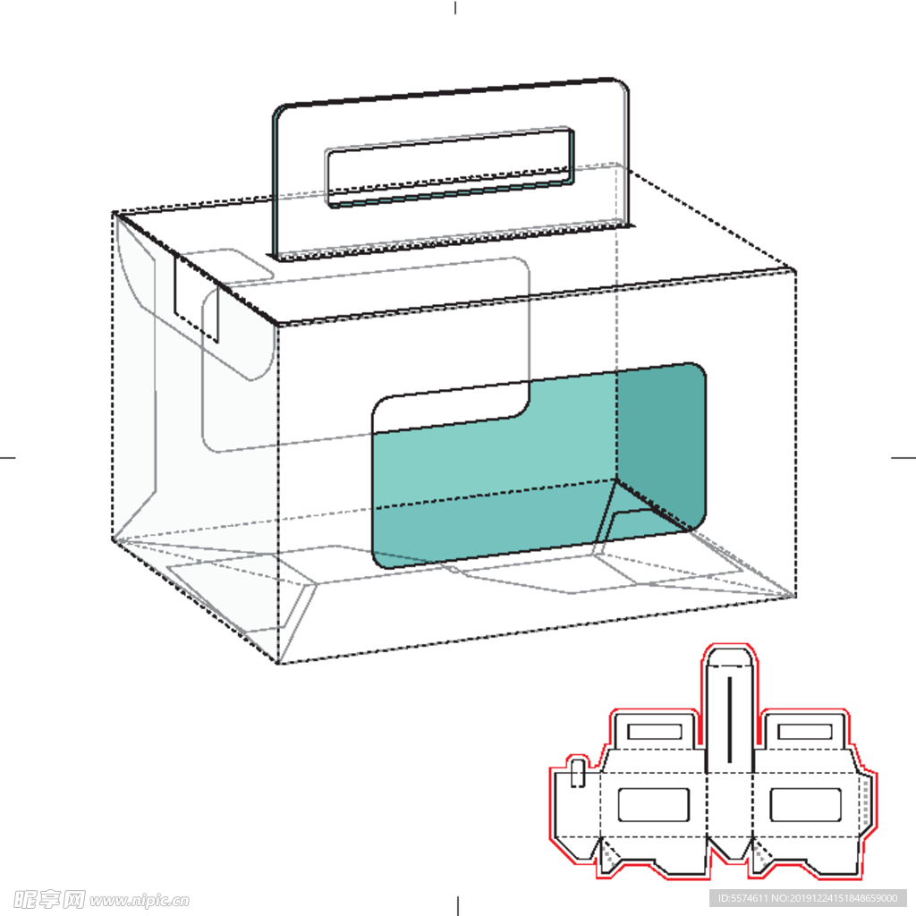 纸盒包装布局刀线图