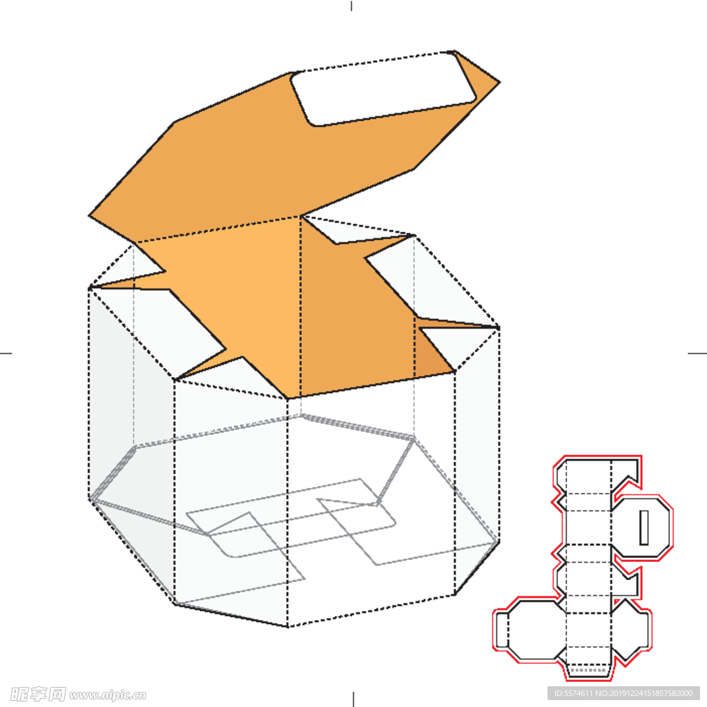 纸盒包装布局刀线图