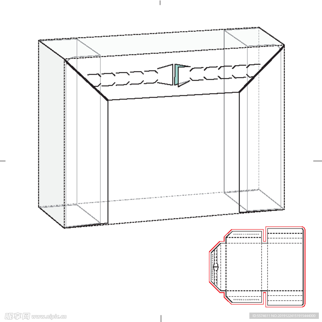 纸盒包装布局刀线图