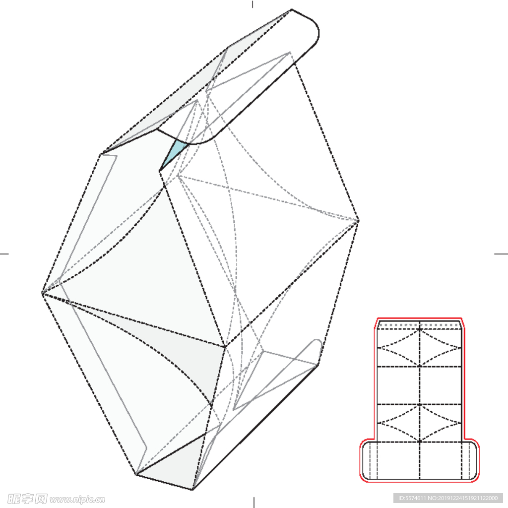 纸盒包装布局刀线图