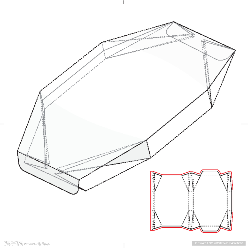 纸盒包装布局刀线图