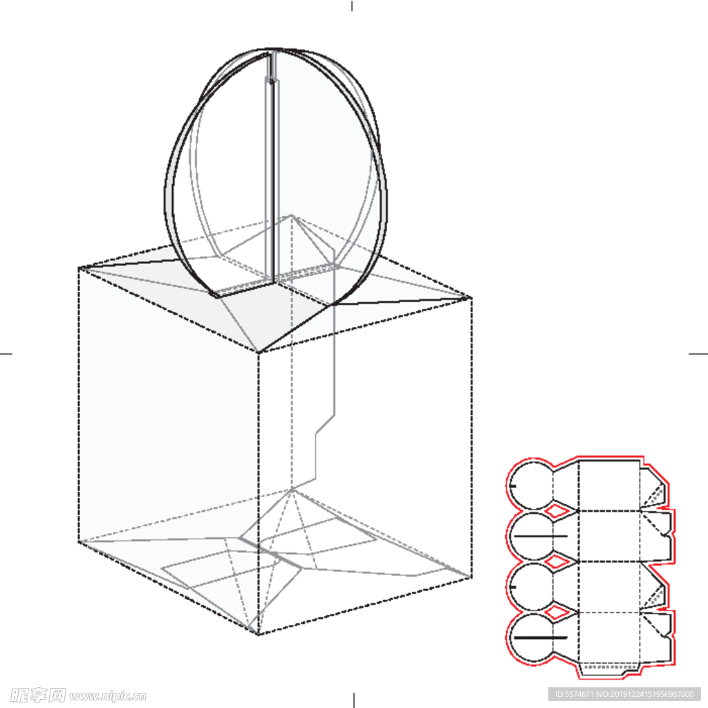 纸盒包装布局刀线图