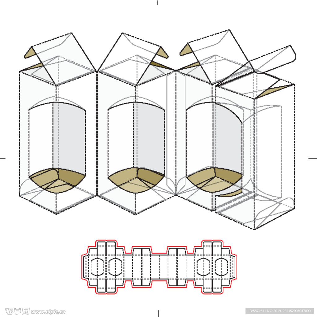 纸盒包装布局刀线图