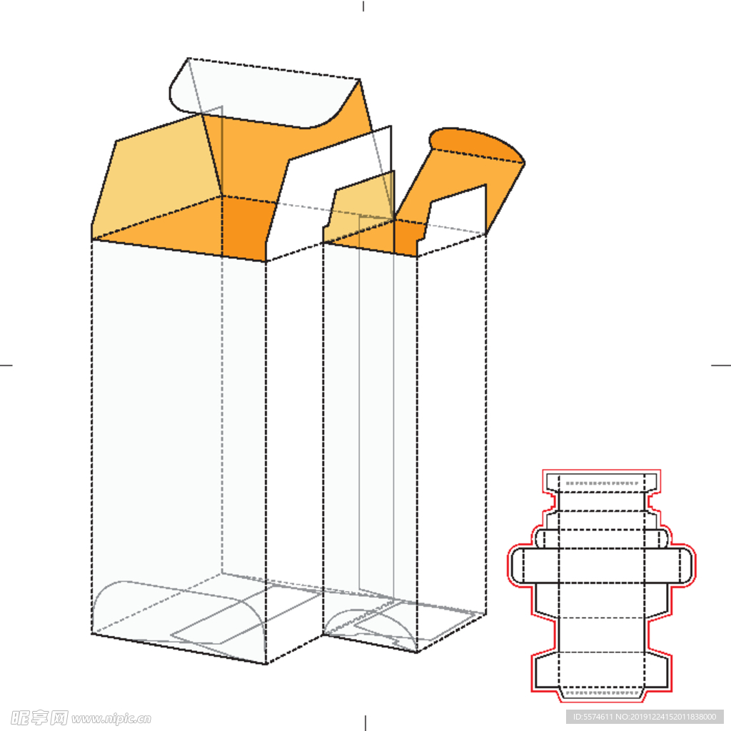 纸盒包装布局刀线图
