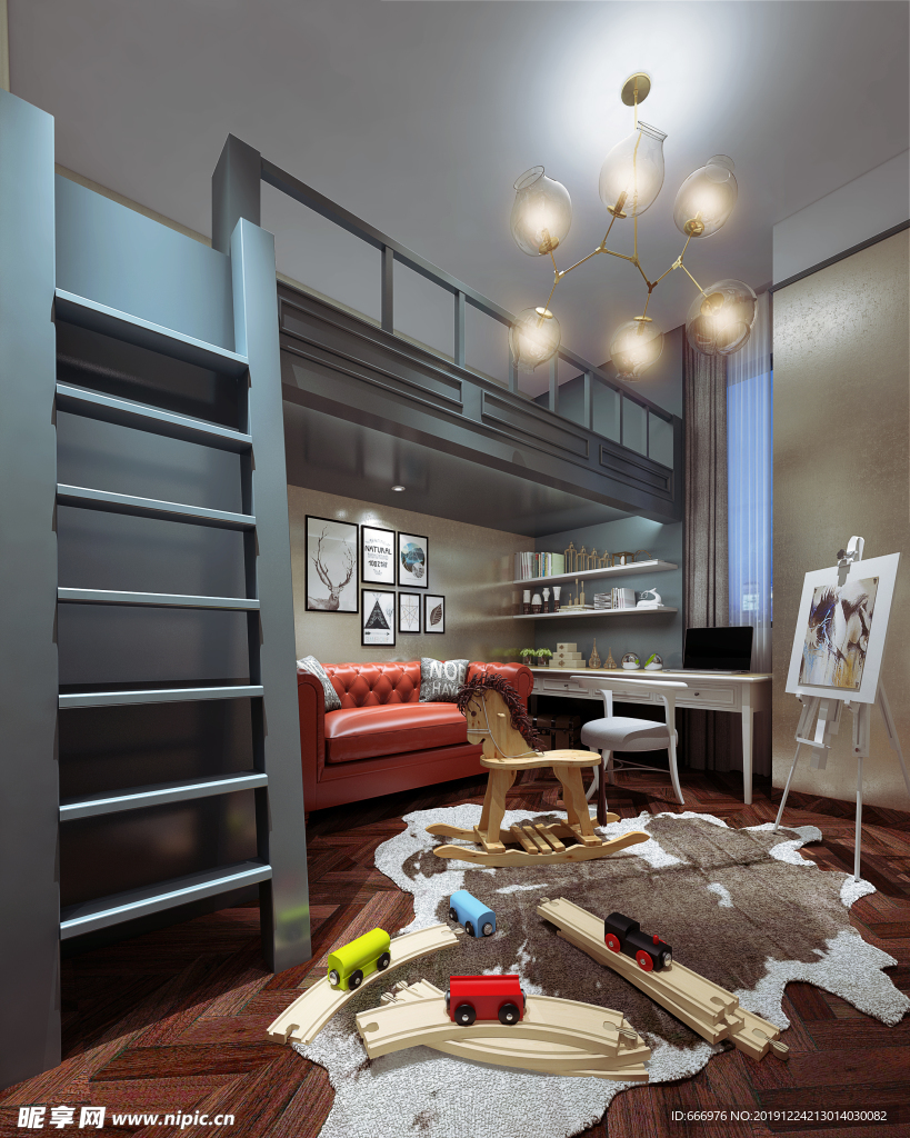 卧室效果图 室内设计 现代 简