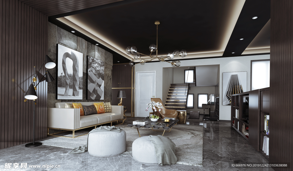 客厅效果图 室内设计 现代 简