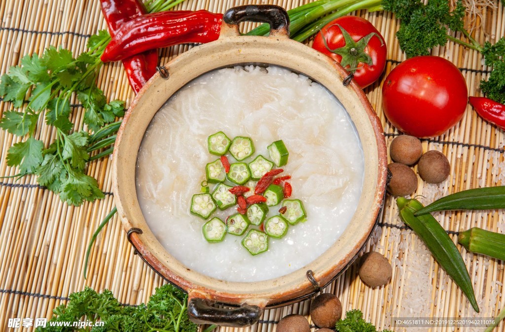 秋葵龙利鱼砂锅粥