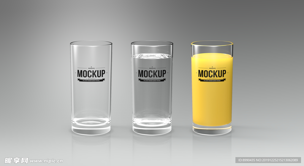 玻璃水杯贴图样机