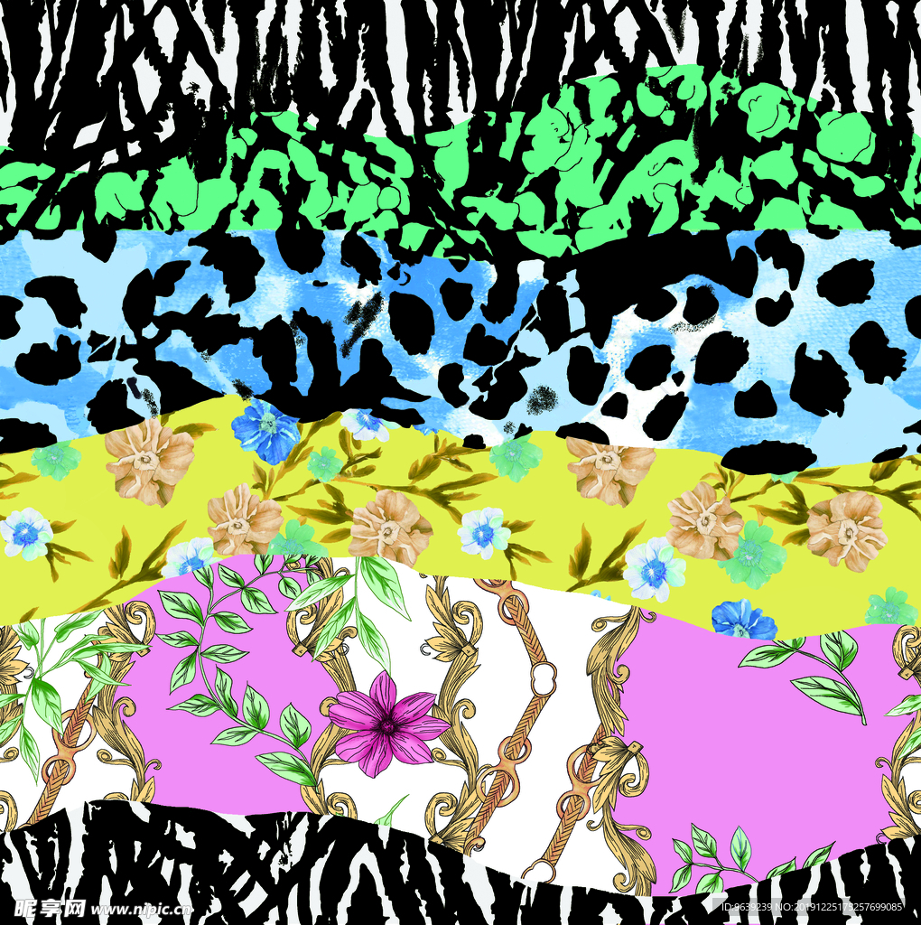 斑马纹花朵巴洛克