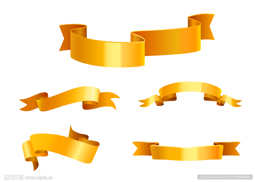 金色彩带 黄色