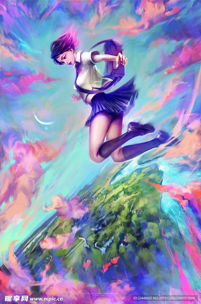 穿越时空的少女动漫同人手绘壁纸