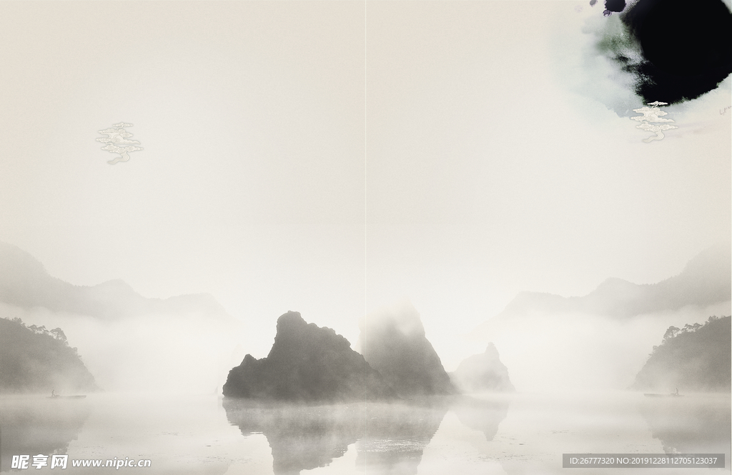 高清水墨绘画风景画