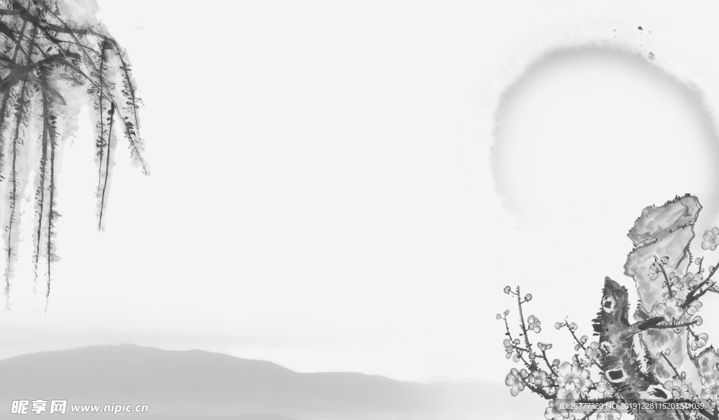 高清水墨绘画风景画