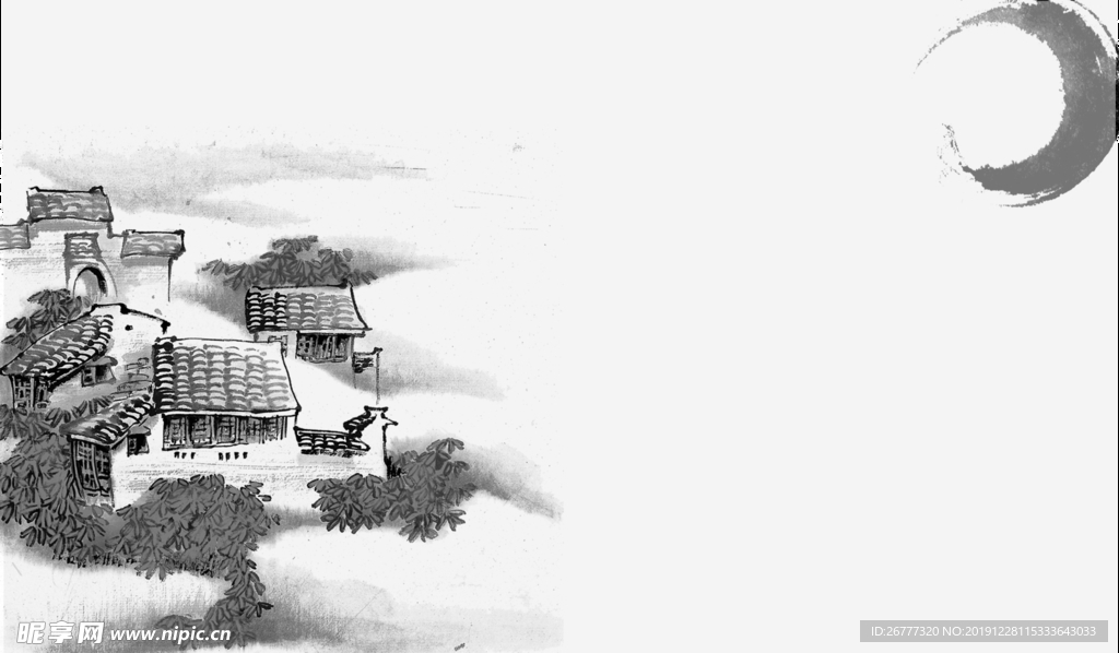 高清水墨绘画风景画