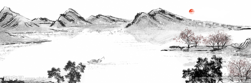 高清山水水墨画