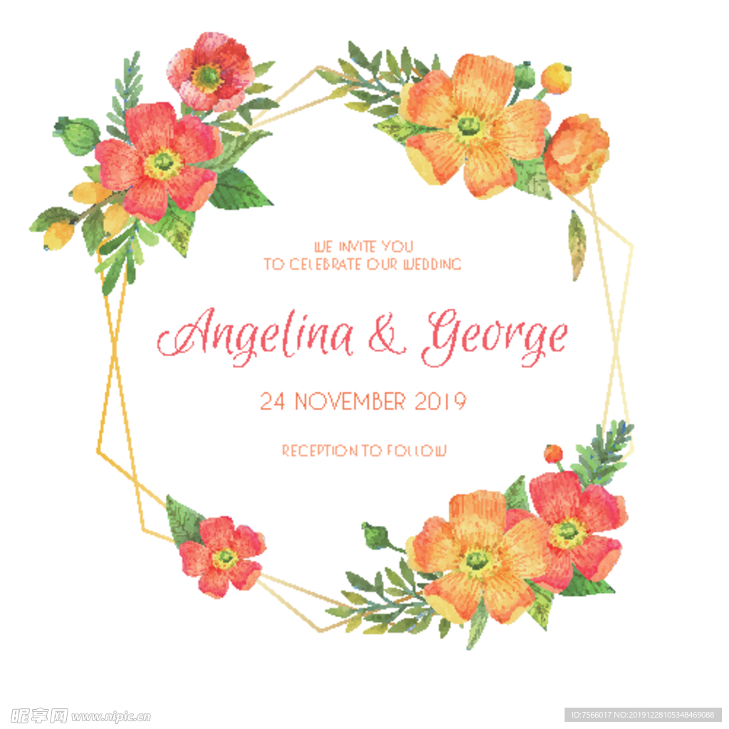 欧式 花朵 手绘 矢量 几何