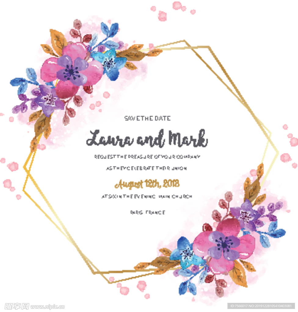 欧式 花朵 手绘 矢量 几何