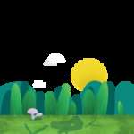 绿色的森林和太阳