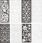 雕花隔断矢量花格欧式