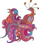 渐变彩绘凤凰图腾