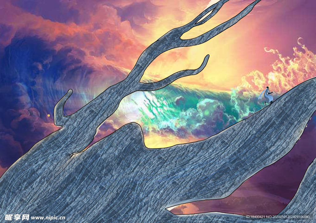 波普 高更风格抽象主义纹理插画