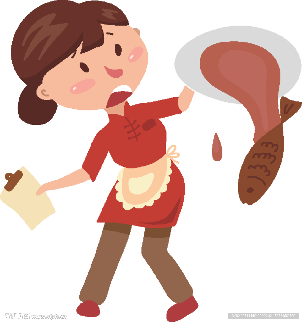 卡通人物 手滑的服务员 EPS