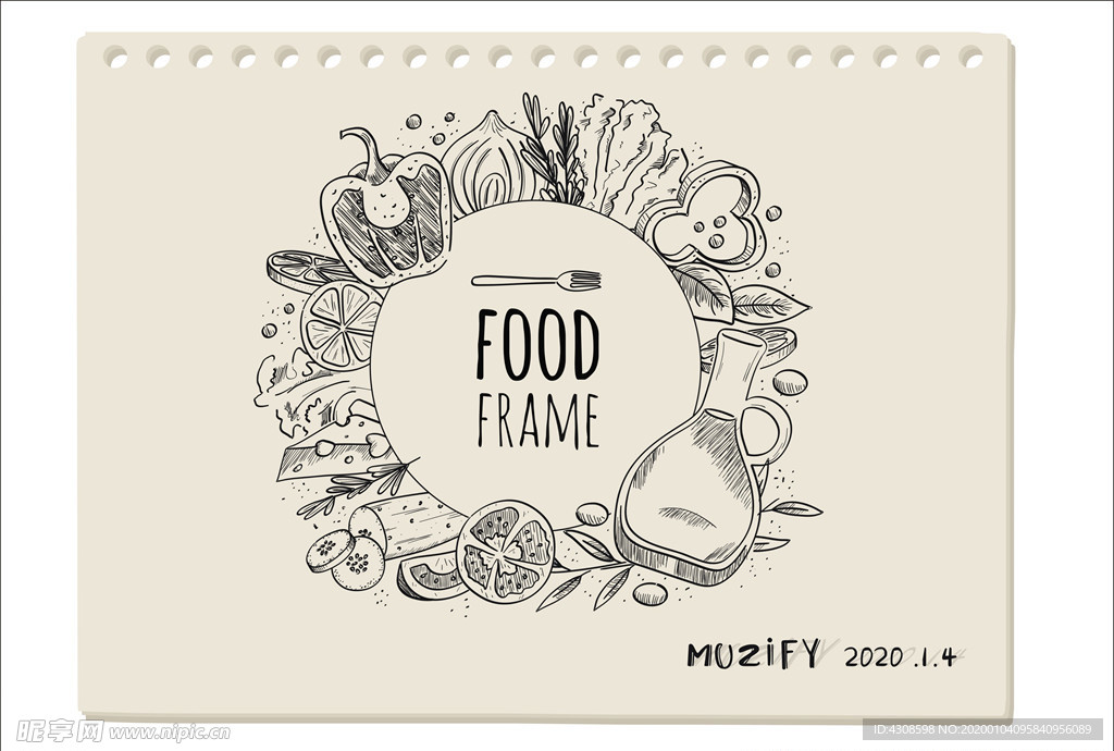 食物框架 手绘稿