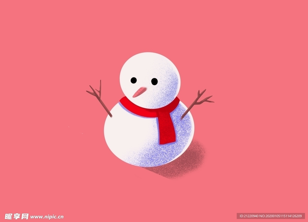 带围巾的雪人