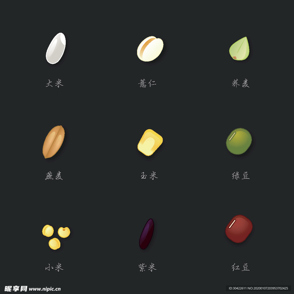 食物矢量图 五谷杂粮